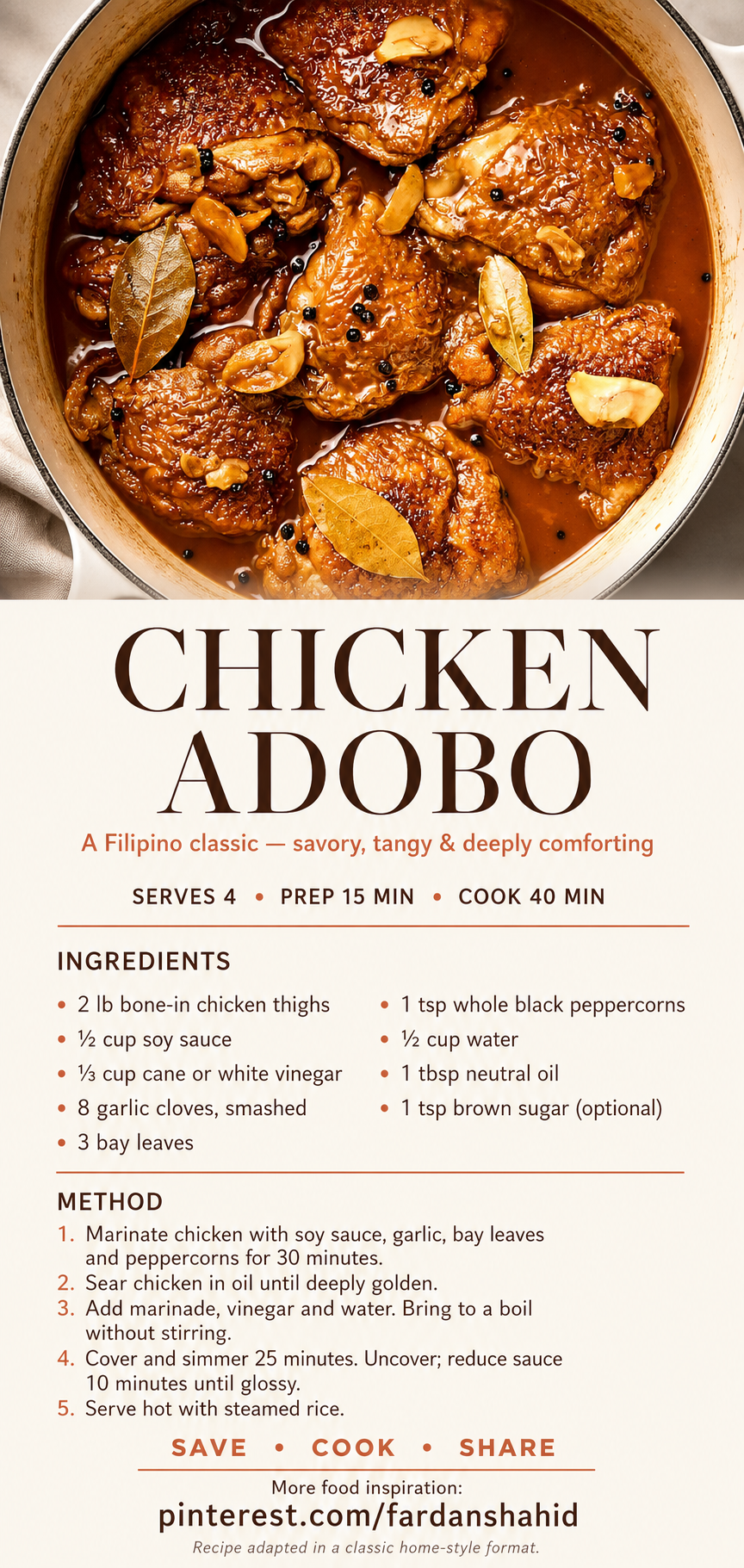Sarap — Chicken Adobo editorial poster